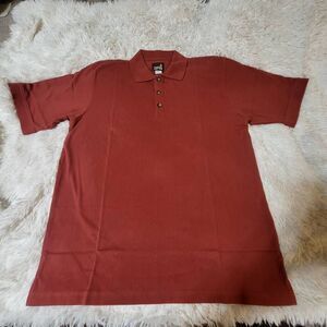 Men's short sleeve Rusty red polo henley tee t-shirt L